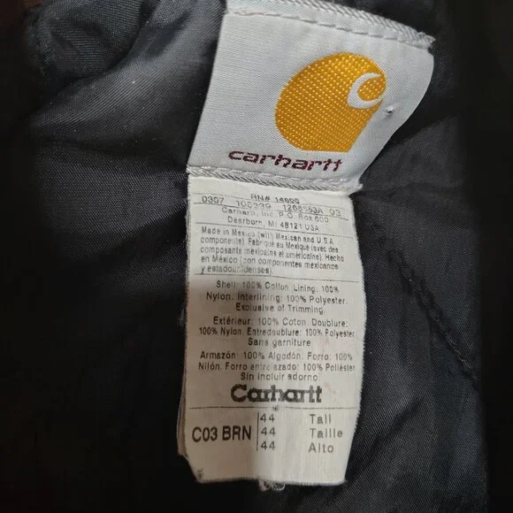 Carhartt Jacket Size XL 44 Tall Brown Arctic Duck Canvas Insulated Traditional - Picture 2 of 9